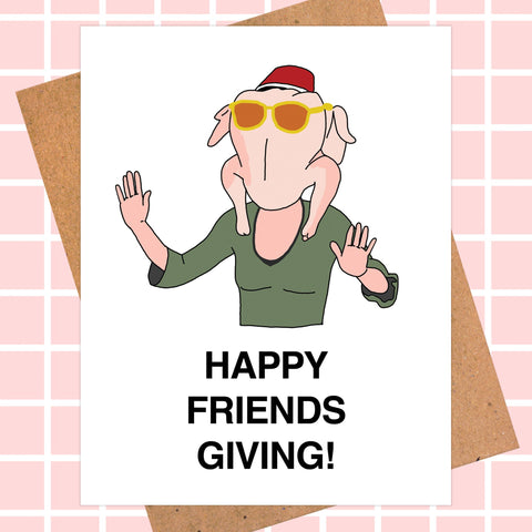Monica Geller Friends Giving Card Turkey Head