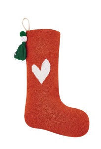 Red Heart Stocking With Pom Pom Tassel by Ampersand