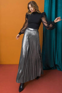 Metallic maxi skirt