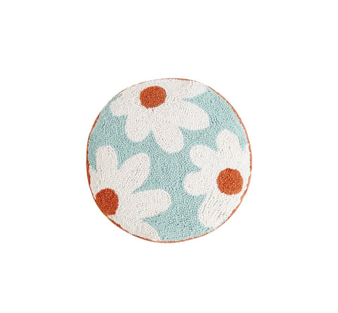 Lazy daisy circle pillow